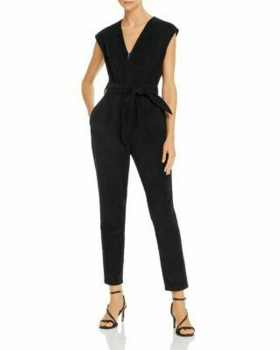 DEAL! New! La Vie Rebecca Taylor Black SZ S Crushed Velvet Jumpsuit
