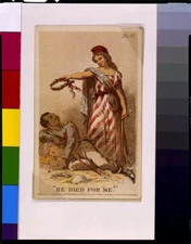 8" x 10" Photo 1863 He died for me! Card showing woman