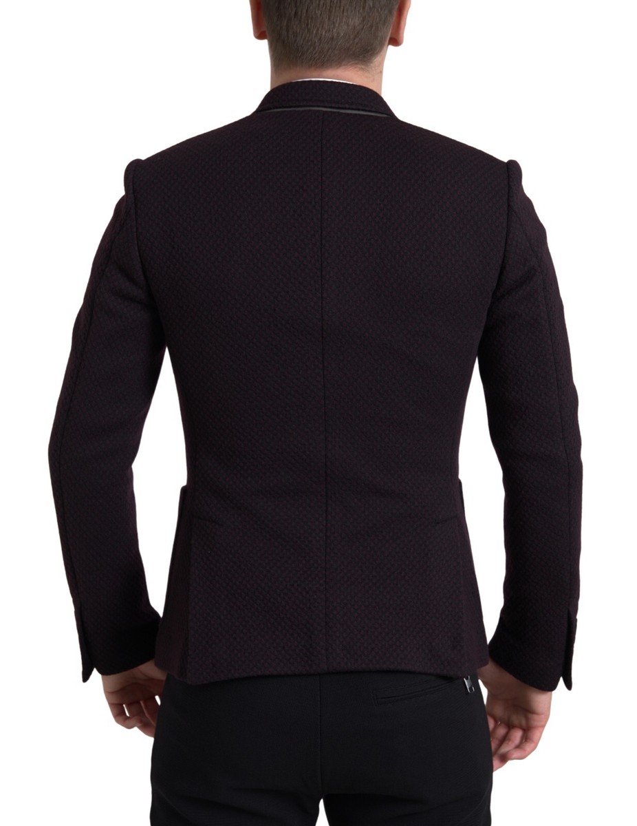 DOLCE & GABBANA Blazer Purple Embroidery Double Breasted DOLCE & GABBANA Blazer Purple Embroidery Double Breasted