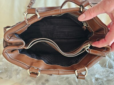 BRAND NEW LEATHER PRADA BAG BR2703 VITELLO DAINO IN BROWN TABACCO