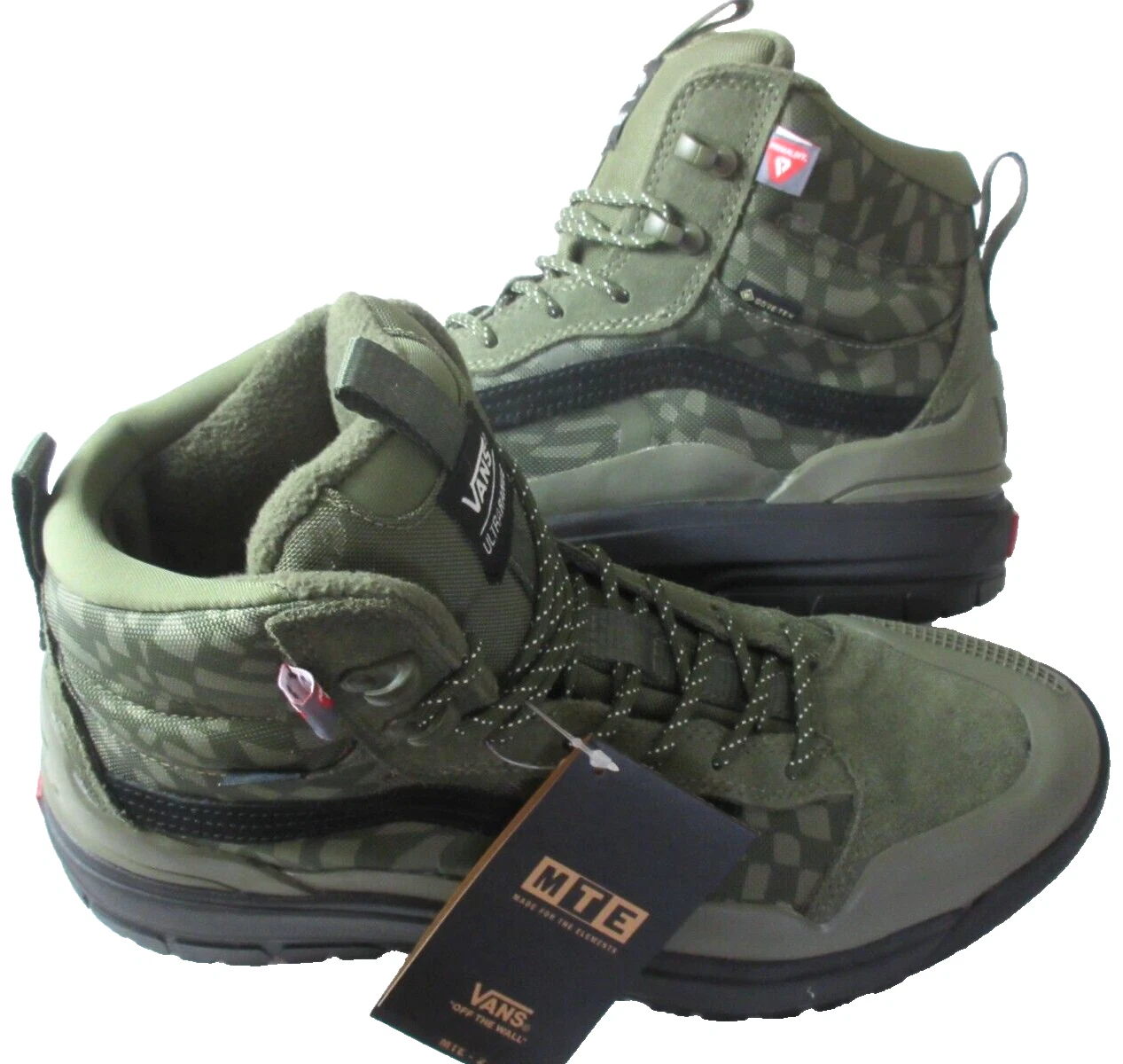 Vans Women's Ultrarange Exo MTE-2 Grape Green Warped Check Waterproof Size 8.5