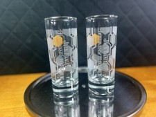 Jack Daniels Tennessee Honey Tall Glasses - Honey Comb & Bees - 6" - Set of 2