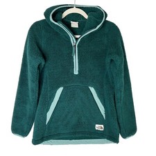North Face Campshire Hoodie 2.0 Womens Size XS Green Sherpa Fleece Jacket