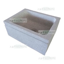 Lavandino acquaio levigato in Graniglia di marmo e cemento grigio 45x35 piccolo
