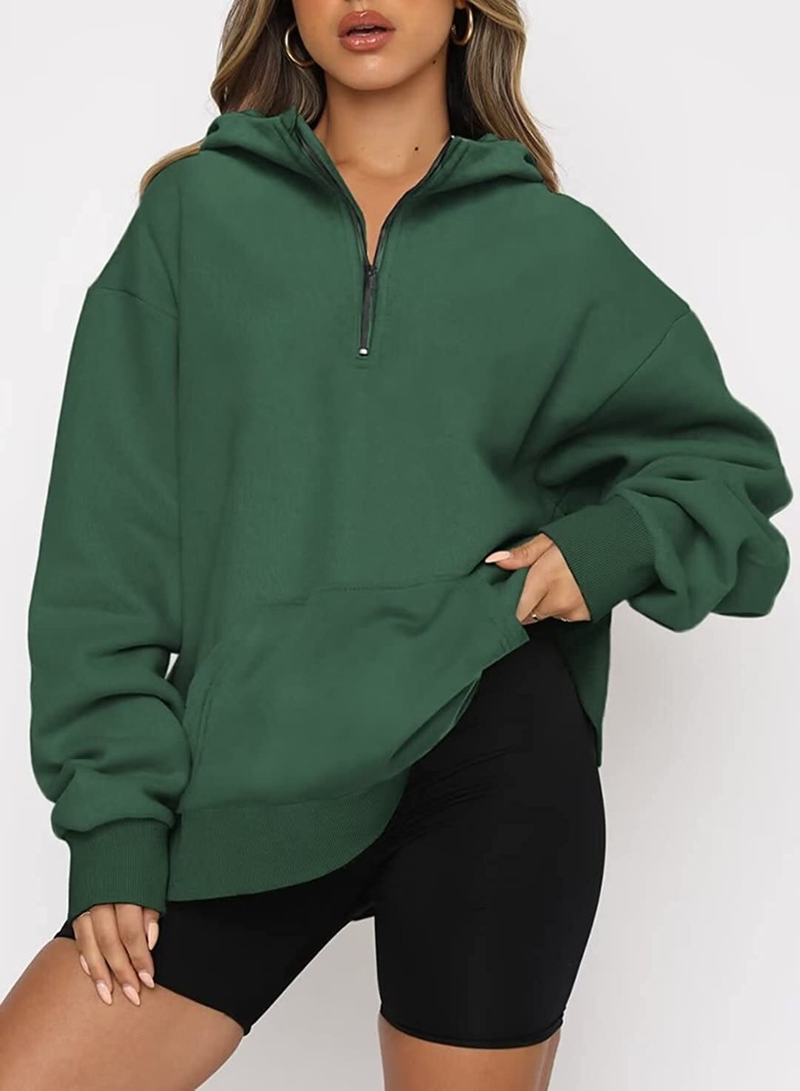 BLENCOT Women Half Zip Pullover Hoodies Long Sleeve Casual Oversized Y2K  Fall Sw | eBay