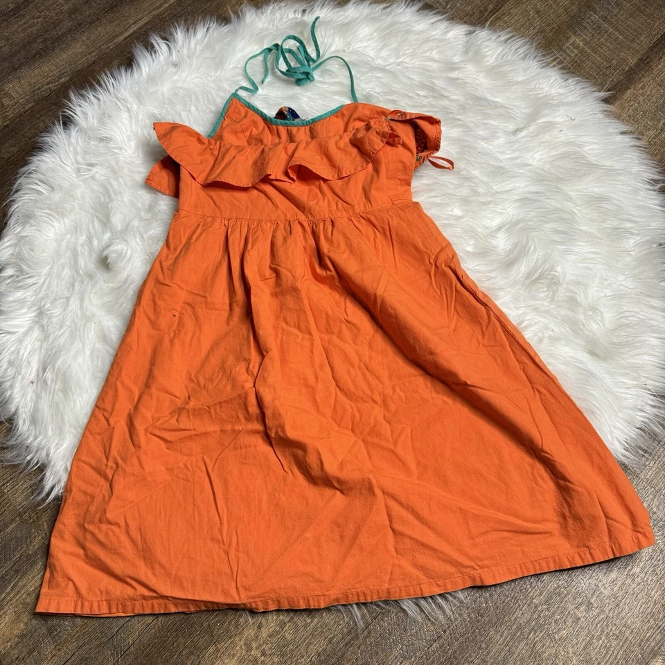 Judith March Orange Embroidered Halter Dress Size Medium Colorful Summer Dress - Image 2 of 2