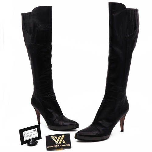 MIU MIU By Prada Luxus Designer Kalbsleder High Heels Stiefel Gr 38 5