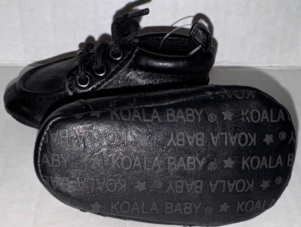KOALA BABY zapatos imitación cuero negro/corbata de encaje talla 1 0-3 meses Foto 2 de 2