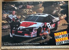 Vintage Red Dog Ford Thunderbird Kenny Wallace And The Red Dog NASCAR Poster NEW
