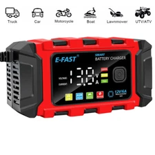 6A 12V Auto Battery Charger –Smart Maintainer for Motorcycle, Marine, Lawn Mower