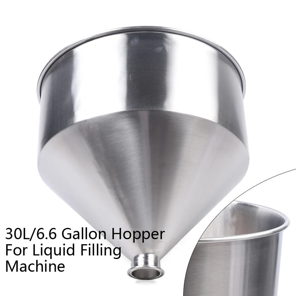 30L / 6.6 Gallon Hopper Stainless Steel Funnel For Liquid Filling Machine USA - Image 2 of 4