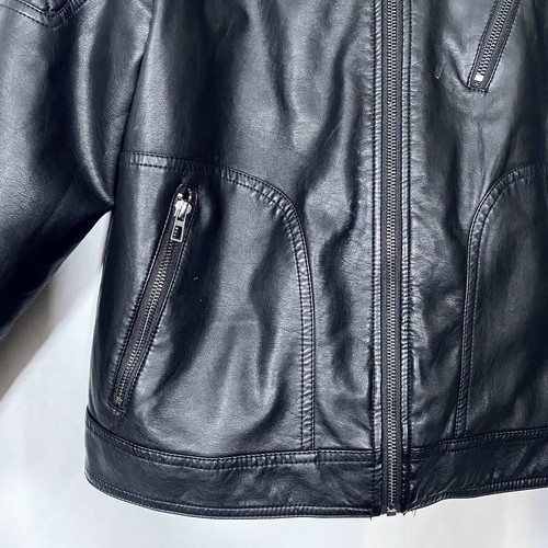 ZARA KIDS Faux Leather Jacket w/Detachable Hood Blk, Size 13-14 - Picture 4 of 8