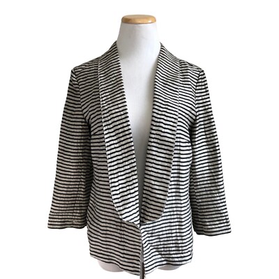 Veste Classique ANN TAYLOR LOFT Femme En Laine Mélangée Gris Rayures - Taille 2, Occasion En Excellent état