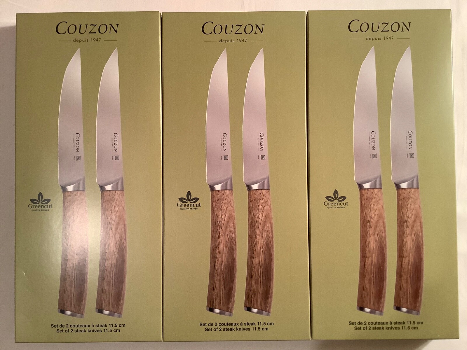 Couteaux à steak Couzon lot de 6 couverts de table neufs en acier inox