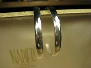 Women's Medium Solid Chic Sterling Silver Polished Hoop Lever Back Earrings 925