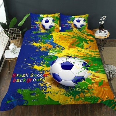 3D Soccer Background Quilt Cover Set Bedding Sets Pillowcases 51