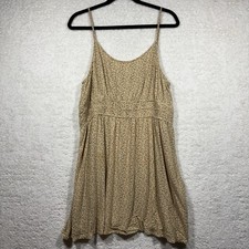 AMERICAN EAGLE Floral Mini Dress Yellow Cottagecore Boho Smocked Sundress XL