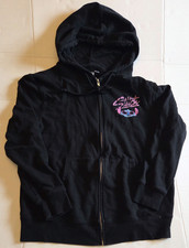 Disney Stitch 626 Large Black Zip Up Hooded Sweatshirt Hoodie Tropical