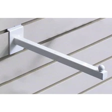12" White Straight Arm Slatwall Faceout