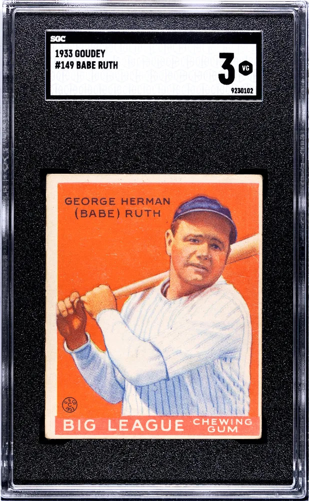 1933 Goudey Babe Ruth #149 SGC 3
