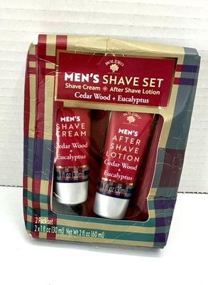 Bolero Men Shave Set Shave Cream After Shave Cedar Wood + Eucalyptus USA Seller