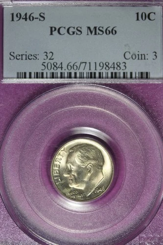 1946 S PCGS MS66 ROOSEVELT DIME #B51545