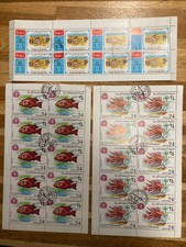 Lot D902 Yemen 3 timbres en feuille entière oblitéré