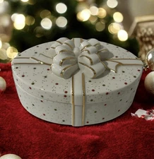 NWT Vintage Lenox China Jewels Collection Christmas Covered Candy Dish