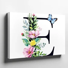 Large, Artistic Letter "e" Is Intricately Entwined With A Wall Art Canvas Print