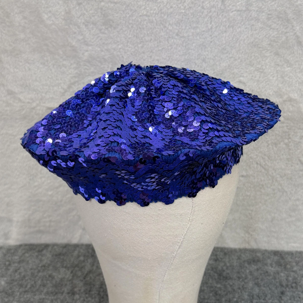 Elegant Blue Sequin Women\'s Hat Lojoutye 2025 Women Fashion Sparkling Sequins French Bonnet  main image 2
