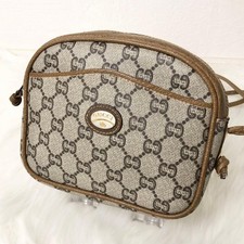Borsa a tracolla Gucci vintage modello GG pelle PVC marrone piccola ottima