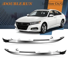 For Honda Accord 2018 2019 2020 Bumper Grille Chrome Molding Headlight Trim Pair