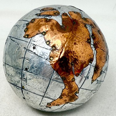Unique Metal Globe World Map Sphere Desk Decor Or Tabletop Accent