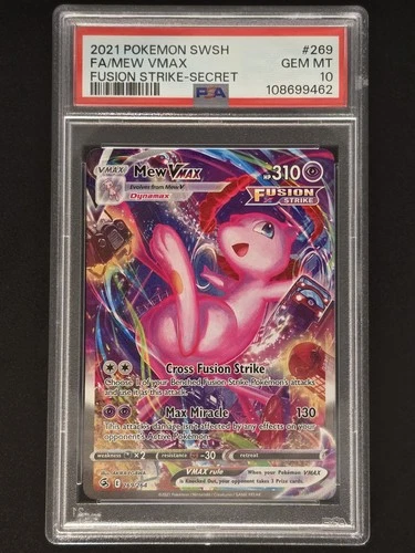 Mew VMAX 269/264 Fusion Strike Secret Rare PSA 10