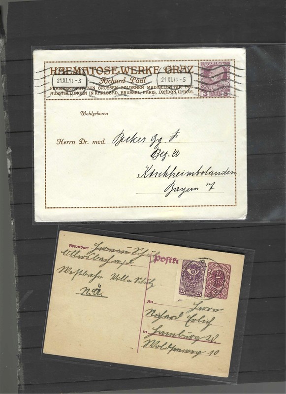AUSTRIA-OLDER-COVERS-CARDS-PRE WW2-LOT OF 6-CANCELS!!-AV-F-#710