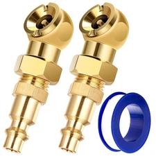 2-Packs Portable Air Chucks, Solid Metal Closed Ball Air Chuck with 1/4" NPT ...