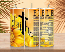 20oz Stainless Steel Tumbler  Faith, Bible Nu...