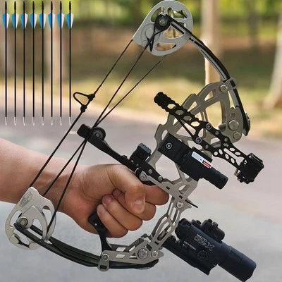13" Mini Compound Bow Arrow Set 15-32lb Archery Hunting Shooting Right Left Hand - Image 1 of 4