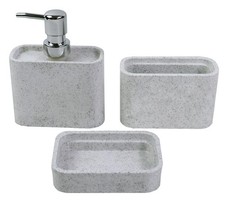 Marble Pattern Bathroom Accessories Set, Toothbrush Holdr Set, 3 Pieces Resin...