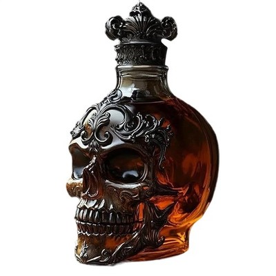 Schädelkopfglas Wodka -Flaschen Schädelflasche Gothic Wine Whisky Dekanter