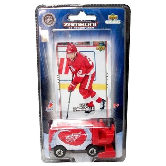 Detroit Red Wings Zamboni 压铸 NHL 带 Pavel Datsyuk 卡 2007/08 原装包 — 第 3/3 张图片