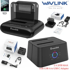 2.5"3.5" HDDs SSDs Hard Drive Docking Station Dual Bay Offline Clone up to 2X20T