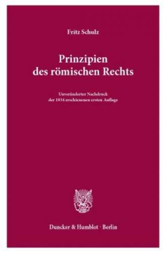 Thumbnail - Prinzipien Des Römischen Rechts. Vorlesungen. 1060