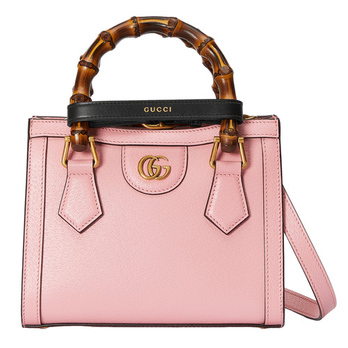 GUCCI Diana Small Pink Leather Tote Bag New And Authentic