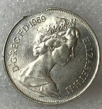1969 10 New pence Error Coin Edge Strike 