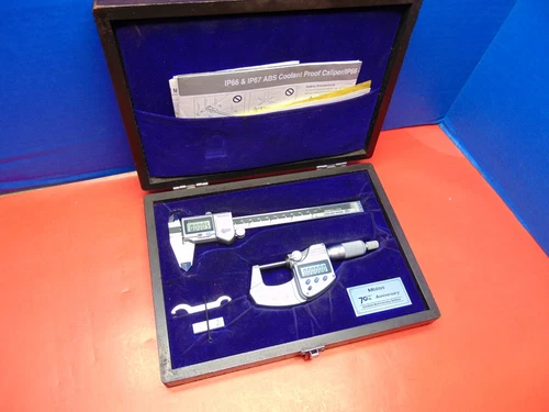 MITUTOYO 0-1" MICROMETER & 0-6" CALIPER 70th ANNIVERSARY EDITION SET MACHINIST