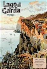 Lago Di Garda 1905 Northern Italy Vintage Poster Print Tourism Travel Decor Art