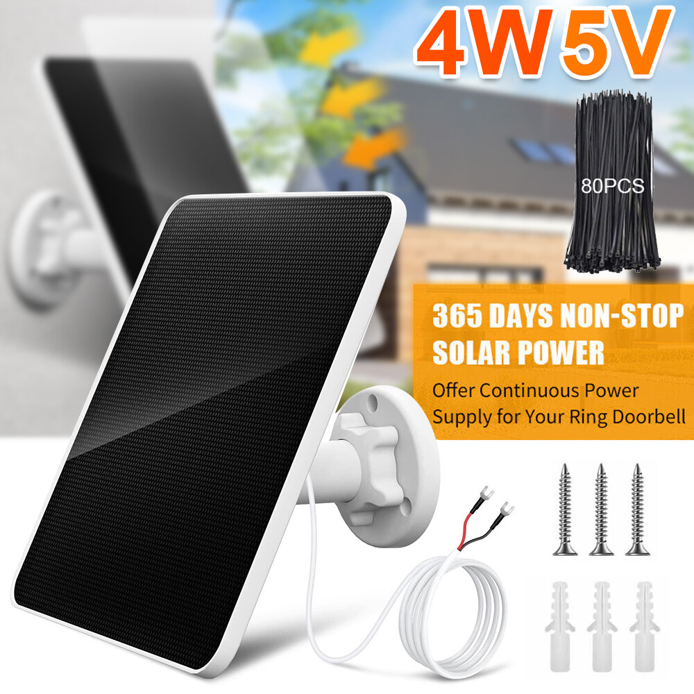 4W 5V Solar Panel Charger for Ring Video Doorbell 2/3/3+/4 10FT - Main Image
