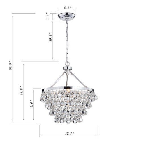 Annis 5-Light Crystal Chandelier for Living/Dining/Bedroom, Office, Foyer - Picture 3 of 3