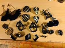 Lot 12 Black Gold Fashion Jewelry Costume Metal Mixed Earrings